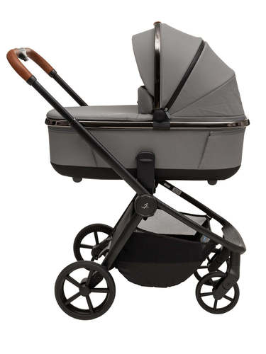 עגלת תינוק משולבת סיילו פלטיניום 2025 CIELO Platinum - שלדת כרום מושחר- ריפוד אפור ידית חומה ספורטליין