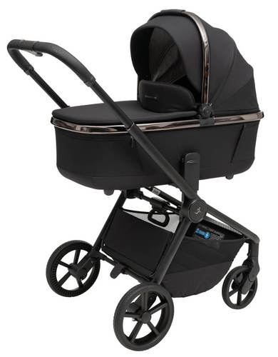 עגלת תינוק משולבת סיילו פלטיניום 2025 CIELO Platinum - שלדת כרום מושחר- ריפוד שחור ידית שחורה ספורטליין