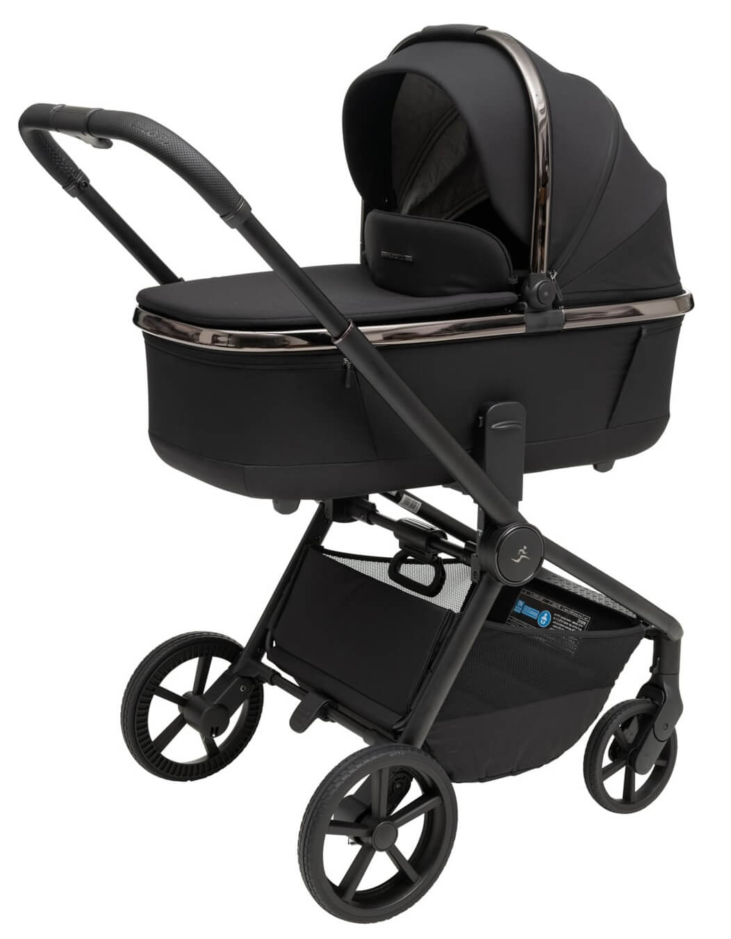 עגלת תינוק משולבת סיילו פלטיניום 2025 CIELO Platinum - שלדת כרום מושחר- ריפוד שחור ידית שחורה ספורטליין