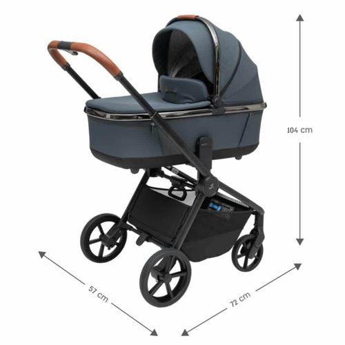 עגלת תינוק משולבת סיילו פלטיניום 2025 CIELO Platinum - שלדת כרום מושחר- ריפוד שחור ידית שחורה ספורטליין