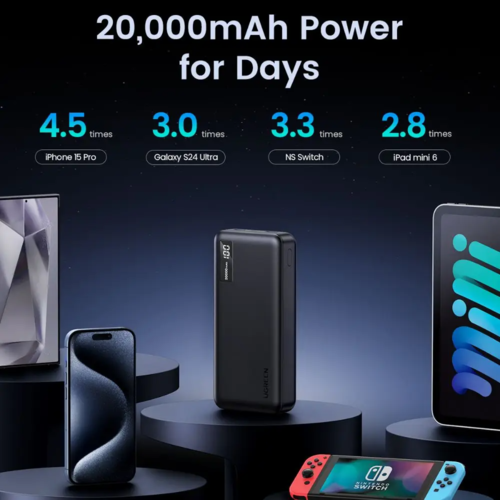 סוללת חרום UGREEN Nexode 20000mAh 20W PD שחור