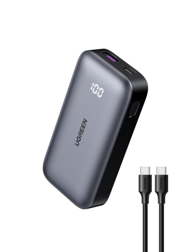 סוללת גיבוי ניידת 10000mAh USB-A And USB Type-C Ports PD 30W אפור