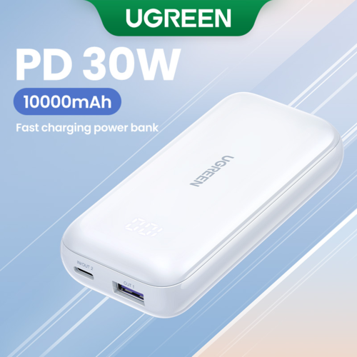 סוללת גיבוי ניידת 10000mAh USB-A And USB Type-C Ports PD 30W לבן