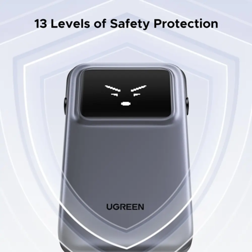 מטען נייד Uno 10000mAh עם כבל מובנה USB-C וטעינה מהירה 30W סגול