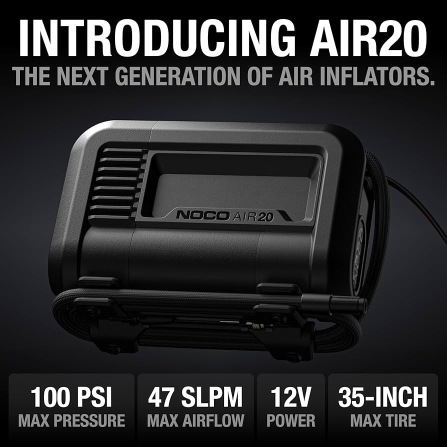 מדחס אויר 12V דיגיטלי עד 100PSI, חיבור מצבר נוקו NOCO AIR 20 מק”ט: 2080184
