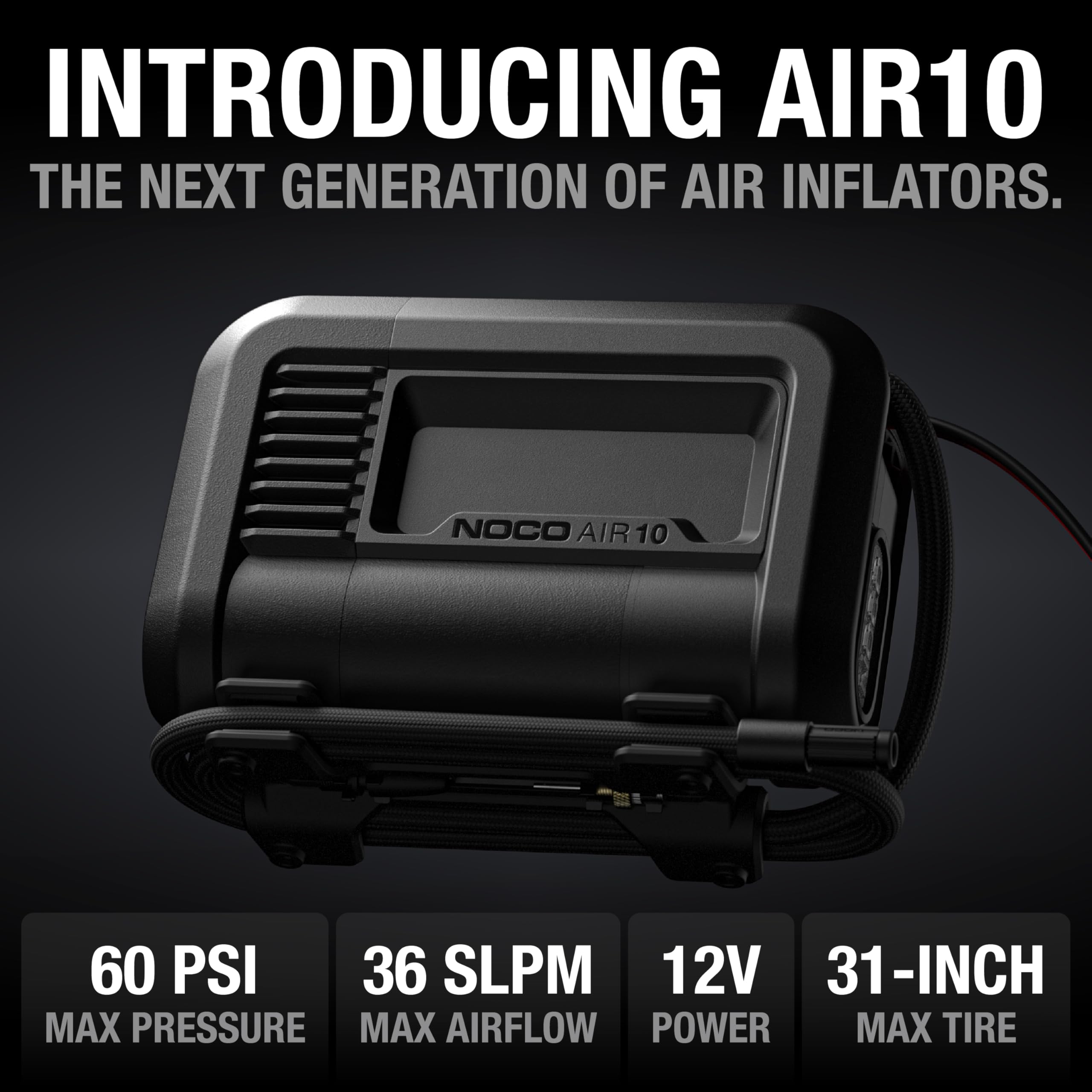 מדחס אויר 12V דיגיטלי עד 60PSI, חיבור מצת נוקו NOCO AIR 10 מק"ט 2080182