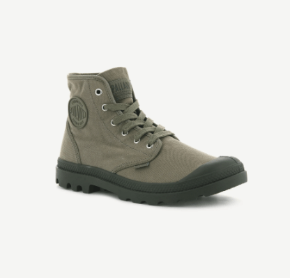 נעלי פלדיום קנבס חצי בצבע ירוק | 40-47 | PALLADIUM US PAMPA HIGH DUSKY GREEN 02352-308-M