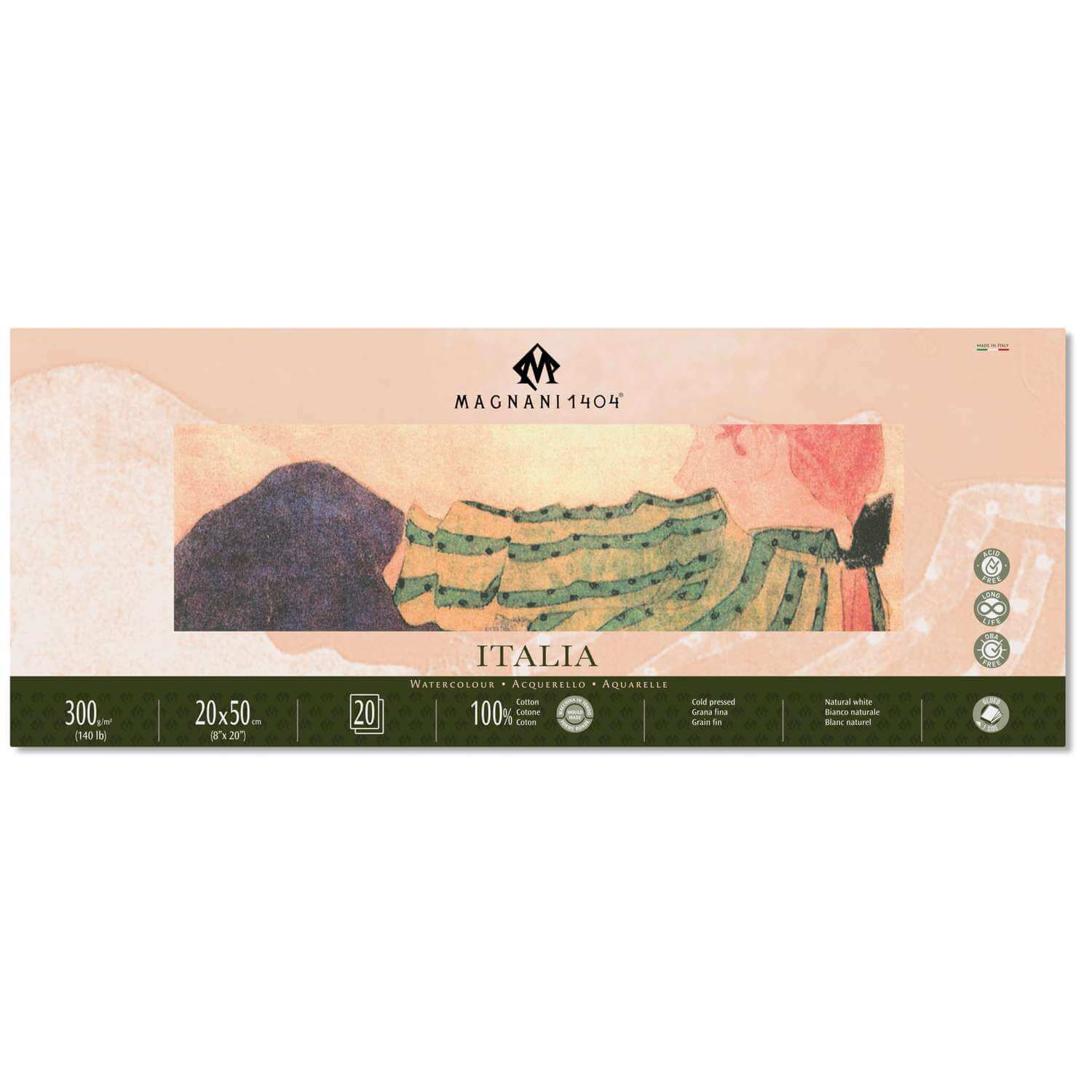 בלוק נייר 100%כותנה 20/50 Italia