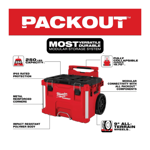ארגז כלים פקאאוט נגרר של מילווקי PACKOUT Milwaukee 48-22-8427