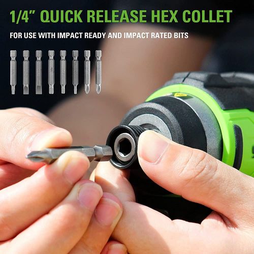 מברגת אימפקט נטענת GREENWORKS 24V בראשלס דגם 99771-1 עם מומנט 300Nm, שתי סוללות 4 אמפר, מטען כפול ותיק נשיאה