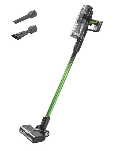 שואב אבק נטען GREENWORKS 24V דגם 99780-1 עם מנוע 500W, כוח יניקה 170AW ומסנן HEPA איכותי, במשקל קל של 3.1 ק