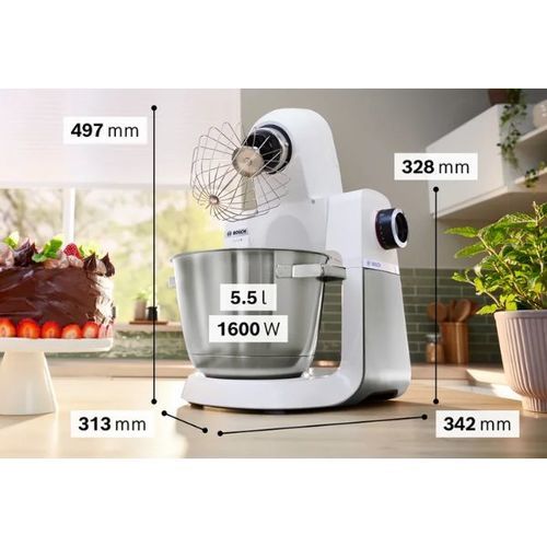 מיקסר משולב 1600 וואט Bosch MUMS6EW00 לבן בוש