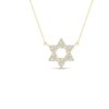 שרשרת ותליון מגן דוד יהלומים מזהב 14k
