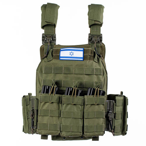אפוד מגן ווסט מודולרי KIRO עם מנגנון שחרור מהיר, 5 פאוצ'ים נלווים, מקום לשלוקר וכיסים לפלטות מיגון SAPI Outdoor