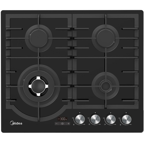 כיריים גז 4 להבות זכוכית כולל טיימר דיגיטלי Midea מידאה 60GH096