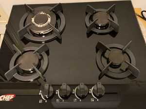 כיריים יוקרתייות CHEF מבית NORMANDE‎ דגם GB6005GB זכוכית ‏שחורה