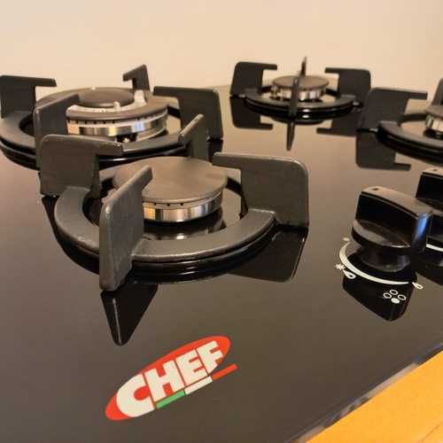 כיריים יוקרתייות CHEF מבית NORMANDE‎ דגם GB6005GB זכוכית ‏שחורה