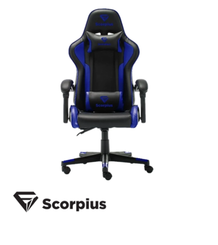 כיסא גיימינג SCORPIUS LIFE בצבע שחור וכחול 