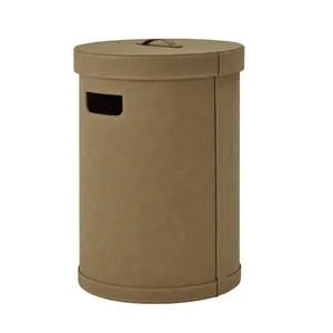 סל כביסה עגול חום זהוב indian tan SHALA M