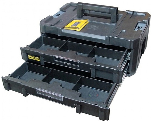 ארגז 2 מגירות שטוחות סגר מתכת 8 ליטר STANLEY TSTAK PRO-STACK