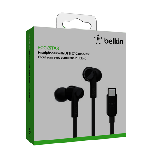 אוזניות Rockstar עם חיבור Type C שחור