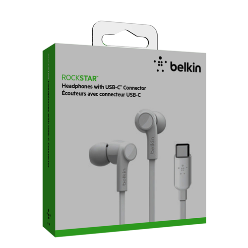 אוזניות Rockstar עם חיבור Type C לבן