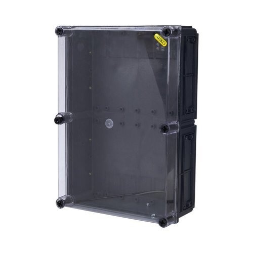  קופסת CI46 עם בסיס שחור, מכסה שקוף 500X350X150 