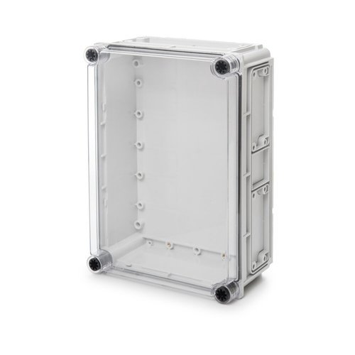  ארגז בנוני CI4 נמוכה עם בסיס אפור, מכסה שקוף 350X250X130 