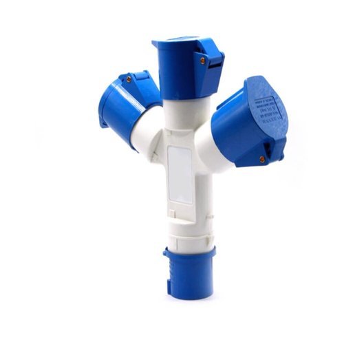  מפצל משולש נייד לבן ל-3 שקעי 3X16A 