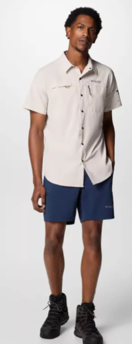 חולצה קצרה לגבר SUMMIT VALLEY WOVEN SS בז - Columbia