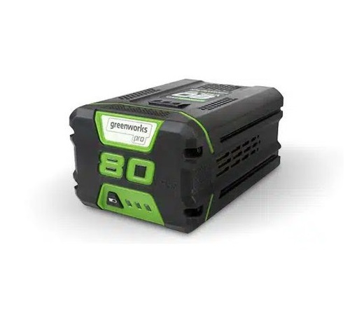 יחידת כח נישאת GREENWORKS 80V PRO דגם 99782 עם שתי סוללות 4.0Ah, מטען מהיר כפול וכבל מתאם לעבודה מקצועית ממושכת