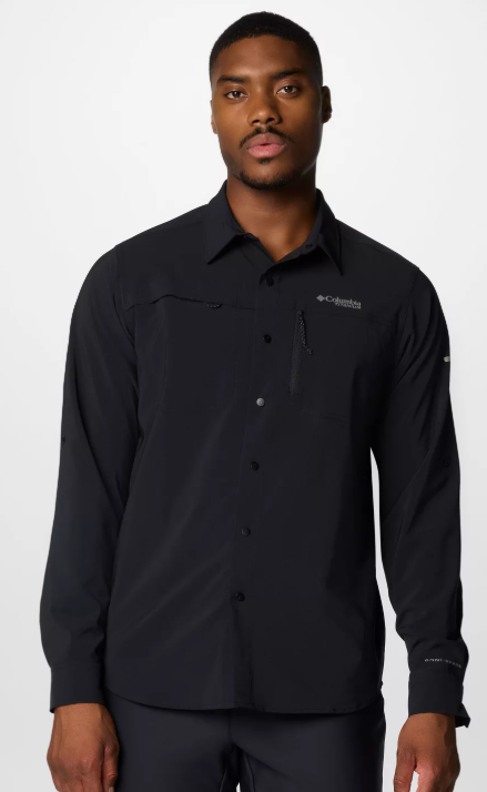 חולצה ארוכה לגבר SUMMIT VALLEY WOVEN SS שחור - Columbia