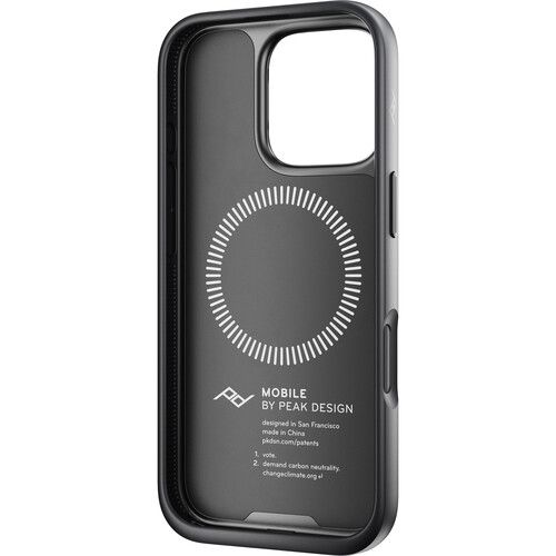 peak design mobile everyday clarino case iphone 16 pro max כיסוי (שחור)