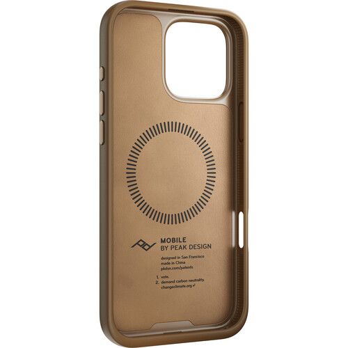 peak design mobile everyday clarino case iphone 16 pro tan כיסוי (צהוב חרדל)