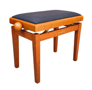 כסא פסנתר מתכוונן בצבע חום מאט עם טופ שחור דמוי עור PB18 מבית Legrand