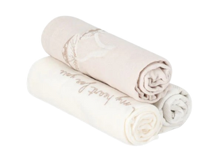 שלישיית חיתולי טטרה 100% כותנה רקומים - אבן