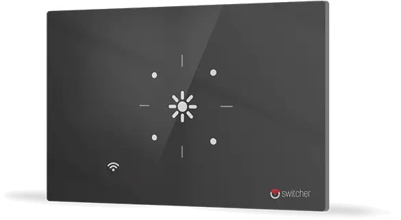 מפסק חכם לדוד - Switcher Touch - מתאים לקופסאת 3 מקום - זכוכית שחורה