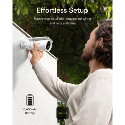 מצלמת אבטחה אלחוטית Baseus 2K דגם Security S1 Outdoor Camera 2K White