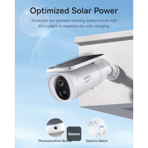 מצלמת אבטחה אלחוטית Baseus 2K דגם Security S1 Outdoor Camera 2K White
