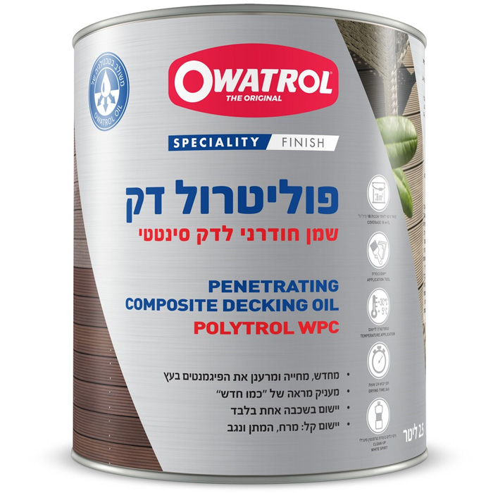 פוליטרול דק - שמן חודרני לדק סינטטי 2.5 ליטר Owatrol Polytrol WPC