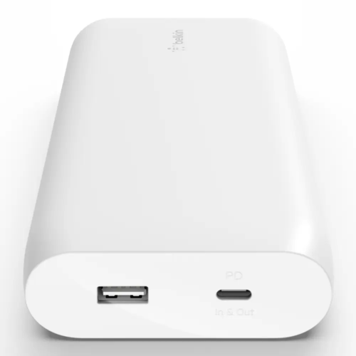 מטען נייד לטעינה מהירה Belkin BOOST CHARGE Power Bank 20K USB-C PD 20000mAh לבן