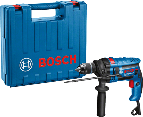 מקדחה רוטטת אלקטרונית BOSCH GSB 13RE במזוודה + סט מקדחים 4,5,6,8
