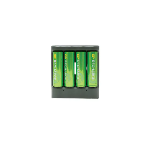 מטען + 4 סוללות AA 2100 RECHARGE דגם GP441 חיבור USB 