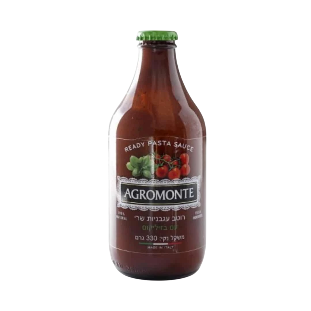  AGROMONTE רוטב עגבניות שרי עם בזיליקום 330 גרם (כשר)