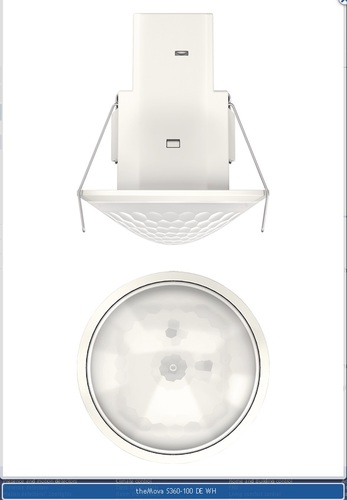 theMova-S360 – גלאי תנועה דקורטיבי,360 מעלות. 230VAC, להתקנה תקרתית.