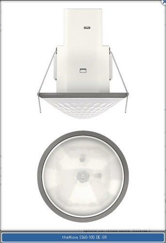 theMova-S360 – גלאי תנועה דקורטיבי,360 מעלות. 230VAC, להתקנה תקרתית.