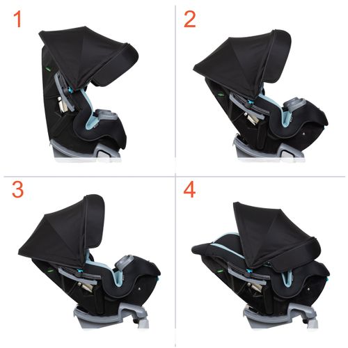 בוסטר גב PROtect 2-in-1 מתקפל עם ידיות עולות/יורדות והגנת צד - שחור/כחול