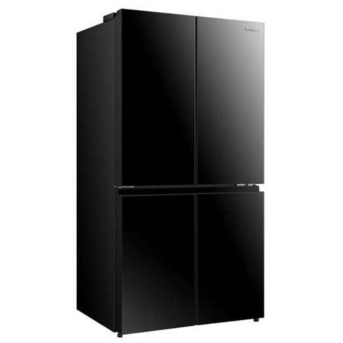 מקרר 4 דלתות 609 ליטר Hisense RQ72-BGK זכוכית שחורה הייסנס