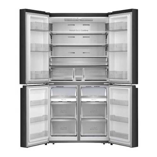 מקרר 4 דלתות 609 ליטר Hisense RQ72-BGK זכוכית שחורה הייסנס