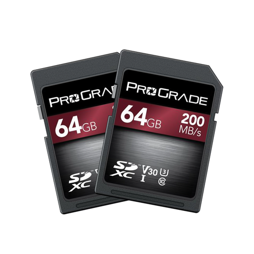 מארז זוג כרטיסי זיכרון ProGrade 64GB SDXC V30 UHS-I
